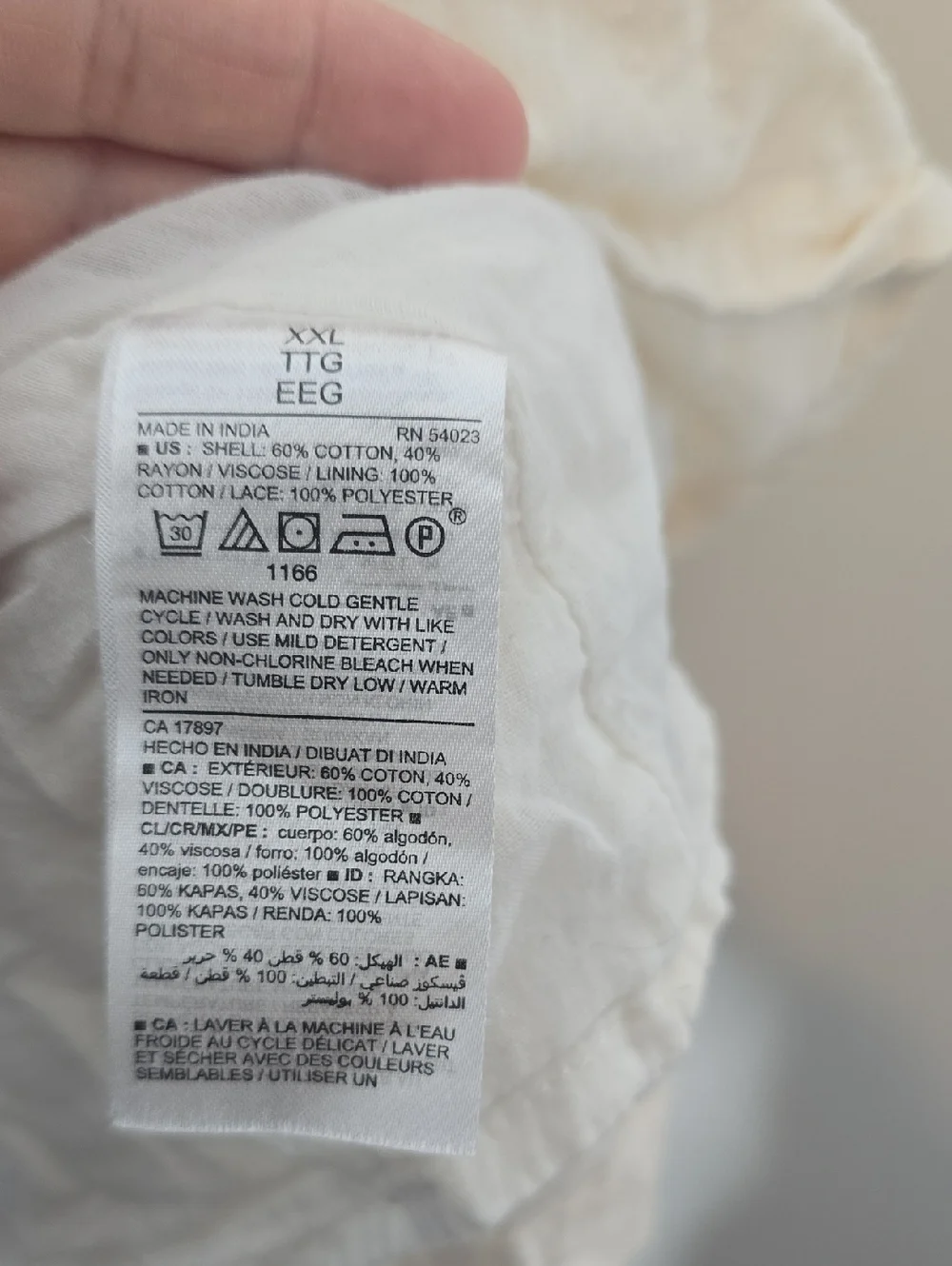 Old Navy Cream Long-Sleeve Lace Tiered Cottagecore Dress - Picture 7 of 10